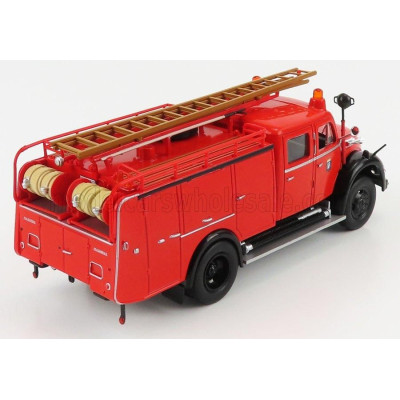 EDICOLA MAGIRUS DEUTZ TLF-16 MERCUR 125A TANKER TRUCK FIRE ENGINE GERMANY 1961 - RED BLACK 1/43