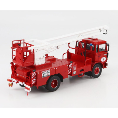 EDICOLA RENAULT JP11 TRUCK SCALA CRANE ELEVATOR CESTELLO SAPEURS POMPIERS 1977 - RED WHITE 1/43