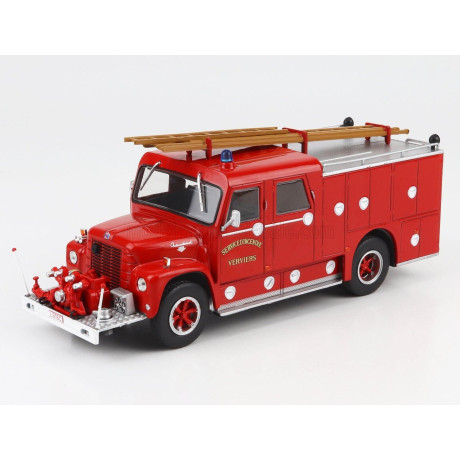 EDICOLA INTERNATIONAL LOADSTAR TYPE 1627 TANKER TRUCK FPT FIRE ENGINE BELGIUM 1972 - RED SILVER 1/43