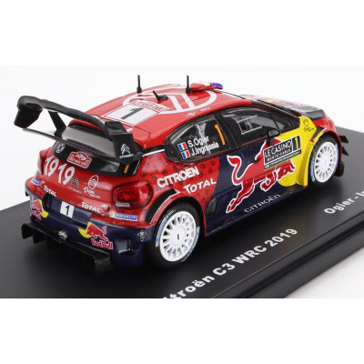 EDICOLA CITROEN C3 WRC TEAM TOTAL WRT N 1 WINNER RALLY MONTECARLO 2019 S.OGIER - J.INGRASSIA - RED BLUE YELLOW 1/43