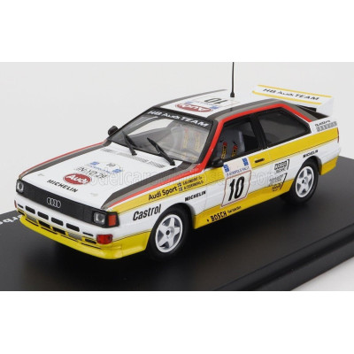 EDICOLA AUDI QUATTRO N 10 WINNER RALLY ACROPOLIS 1984 STIG BLOMQVIST - BJORN CEDERBERG - WHITE YELLOW BLACK 1/43