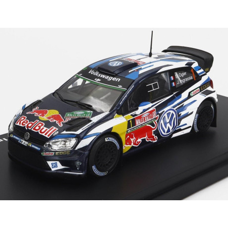 EDICOLA VOLKSWAGEN POLO R WRC TEAM VOLKSWAGEN MOTORSPORT RED BULL N 1 WINNER RALLY WALES GB 2016 S.OGIER - J.INGRASSIA - BLUE WH