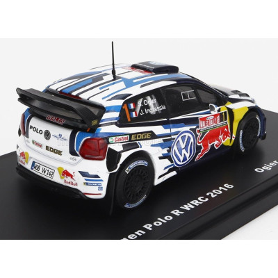 EDICOLA VOLKSWAGEN POLO R WRC TEAM VOLKSWAGEN MOTORSPORT RED BULL N 1 WINNER RALLY WALES GB 2016 S.OGIER - J.INGRASSIA - BLUE WH