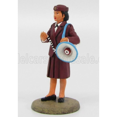 EDICOLA FIGURES VIGILI DEL FUOCO VIGILESSA DEL FUOCO PREVENZIONE TERREMOTO GIAPPONESE CON MEGAFONO 2000 - WOMAN FIRE - RED 1/32