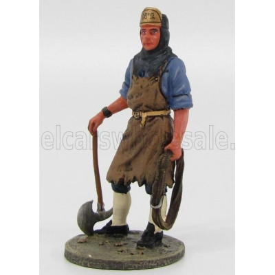 EDICOLA FIGURES VIGILI DEL FUOCO VIGILE DEL FUOCO FRANCESE ARTIGIANO 1780 - FRENCH FIREMAN - BROWN BLUE 1/32