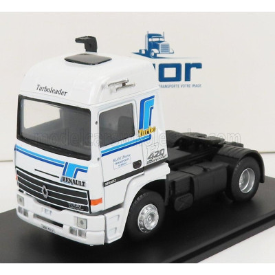 ELIGOR RENAULT R420 TURBO INTERCOOLER TRACTOR TRUCK 2-ASSI BLANC PIERRE TRANSPORTS 1986 - WHITE 1/43