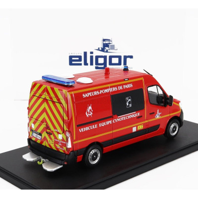 ELIGOR RENAULT MASTER VAN VEC BSPP VEHICULE EQUIPE CYNOTECHNIQUE SAPEURS POMPIERS DE PARIS 2019 - RED 1/43