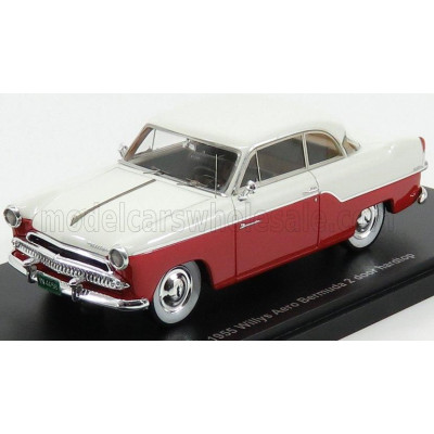 ESVAL MODEL WILLYS AERO BERMUDA 2-DOOR HARD-TOP 1955 - RED WHITE 1/43