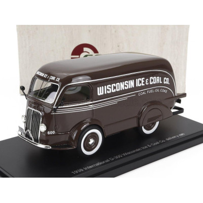 ESVAL MODEL INTERNATIONAL D-300 N 600 VAN WISCONSIN ICE & COAL CO. 1938 - COAL FUEL - OIL COKE - BROWN 1/43