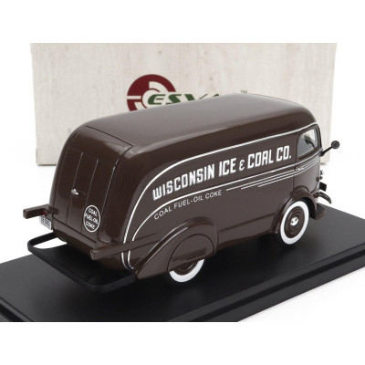 ESVAL MODEL INTERNATIONAL D-300 N 600 VAN WISCONSIN ICE & COAL CO. 1938 - COAL FUEL - OIL COKE - BROWN 1/43
