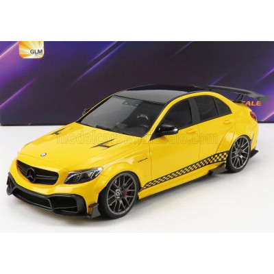 GLM MODELS MERCEDES BENZ C-CLASS C63S AMG DARWINPRO WIDEBODY 2019 - YELLOW 1/18