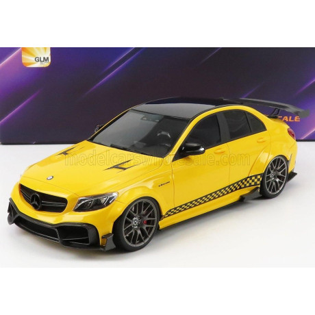 GLM MODELS MERCEDES BENZ C-CLASS C63S AMG DARWINPRO WIDEBODY 2019 - YELLOW 1/18