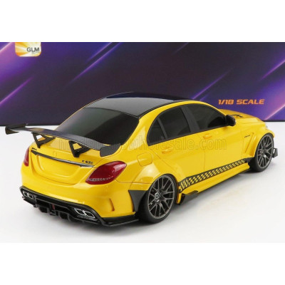 GLM MODELS MERCEDES BENZ C-CLASS C63S AMG DARWINPRO WIDEBODY 2019 - YELLOW 1/18