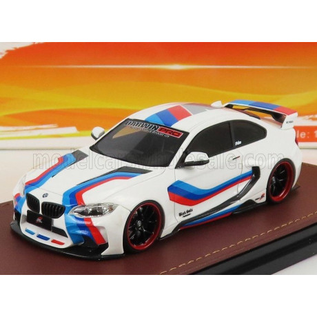 GLM MODELS BMW 2-SERIES M235i DARWINPRO MTC BLACK SAILS WIDEBODY 2015 - WHITE BLUE RED 1/43