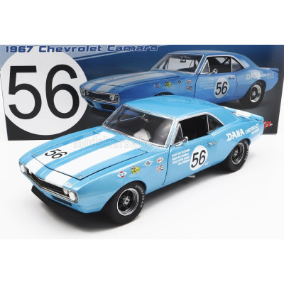 GMP CHEVROLET CAMARO Z/28 COUPE N 56 TRANS AM 1967 P.DOMBROSKJ - LIGHT BLUE WHITE 1/18