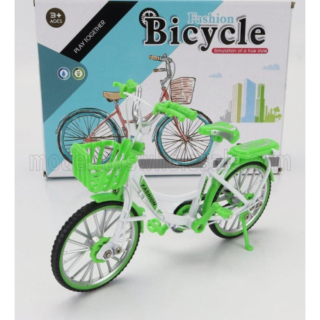 GOLDEN WHEEL MODELS BICICLETTA LADY CLASSIC BICYCLE - GREEN WHITE 1/10