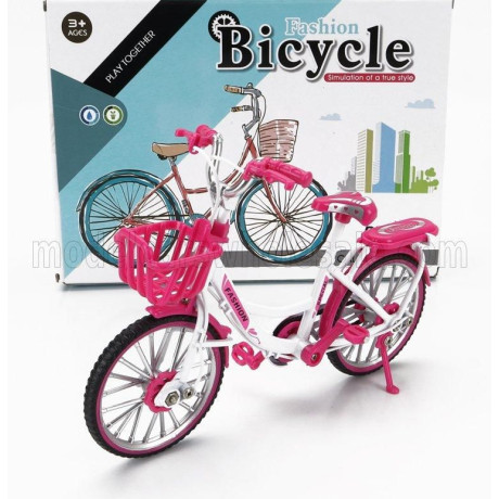 GOLDEN WHEEL MODELS BICICLETTA LADY CLASSIC BICYCLE - PINK WHITE 1/10