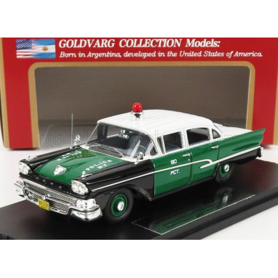 GOLDVARG FORD USA FORD CUSTOM 300 NEW YORK CITY POLICE DEPARTMENT 1958 - WHITE GREEN BLACK 1/43