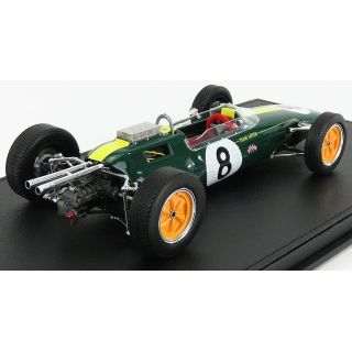 GP REPLICAS LOTUS F1 CLIMAX 25 N 8 WORLD CHAMPION WINNER ITALY GP 1963 JIM CLARK - CON VETRINA - WITH SHOWCASE - GREEN YELLOW 1/