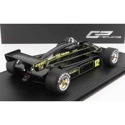 GP REPLICAS LOTUS F1  91 N 12 SEASON 1982 N.MANSELL - CON VETRINA - WITH SHOWCASE - BLACK 1/18