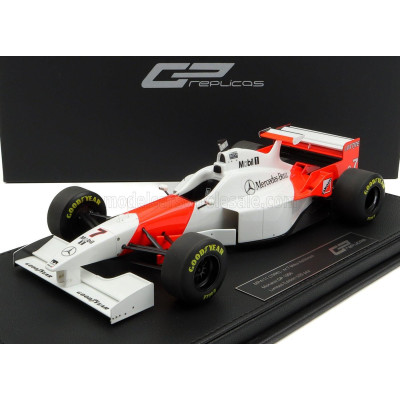 GP REPLICAS McLAREN F1  MP4/11 3.0L V10 TEAM MERCEDES CENTRAL WING N 7 6th MONACO GP 1996 MIKA HAKKINEN - CON VETRINA - WITH SHO