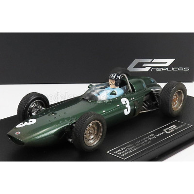 GP REPLICAS BRM F1 P57 BRM TEAM N 3 WINNER SOUTH AFRICA WORLD CHAMPION (with pilot figure - dirty version) 1962 GRAHAM HILL - CO