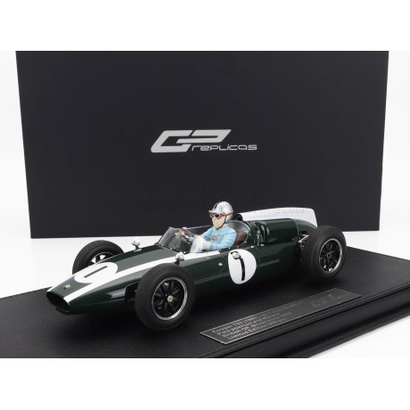 GP REPLICAS COOPER F1  T53 N 1 POLE POSITION WINNER BRITISH SILVERSTONE GP WORLD CHAMPION (with pilot figure) 1960 JACK BRABHAM