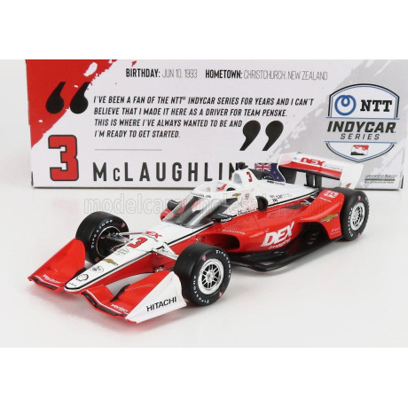 GREENLIGHT CHEVROLET TEAM PENSKE DEX IMAGING N 3 INDIANAPOLIS INDY 500 INDYCAR SERIES 2021 S.McLAUGHLIN - RED WHITE 1/18