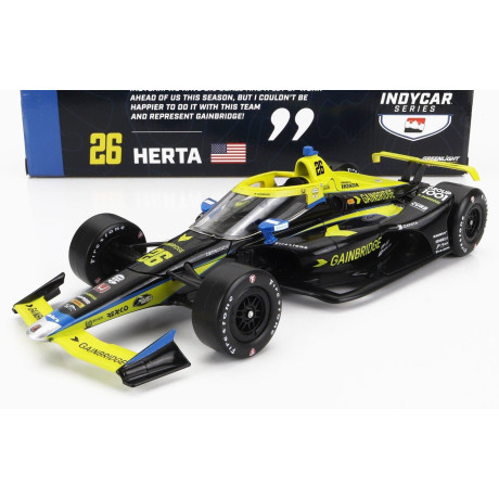 GREENLIGHT HONDA TEAM ANDRETTI AUTOSPORT N 26 INDY 500 INDYCAR SERIES 2023 COLTON HERTA - BLACK YELLOW 1/18