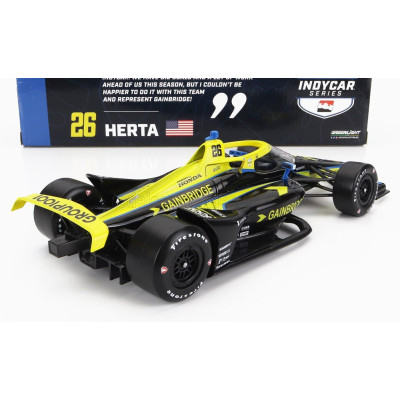 GREENLIGHT HONDA TEAM ANDRETTI AUTOSPORT N 26 INDY 500 INDYCAR SERIES 2023 COLTON HERTA - BLACK YELLOW 1/18