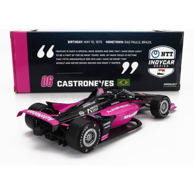 GREENLIGHT HONDA TEAM TRANSCARD MEYER SHANK RACING N 06 INDIANAPOLIS INDY 500 INDYCAR SERIES 2023 H.CASTRONEVES - BLACK PINK 1/1