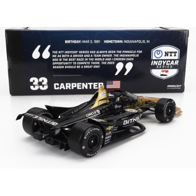 GREENLIGHT CHEVROLET TEAM ED CARPENTER RACING N 33 INDIANAPOLIS INDY 500 INDYCAR SERIES 2023 E.CARPENTER - BLACK GOLD 1/18
