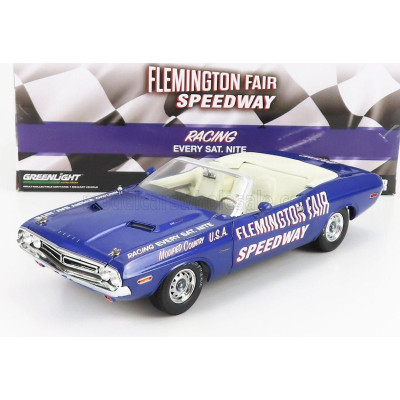 GREENLIGHT DODGE CHALLENGER CABRIOLET OPEN OFFICIAL PACE CAR FLEMINGTON FAIR SPEEDWAY 1971 - PURPLE 1/18