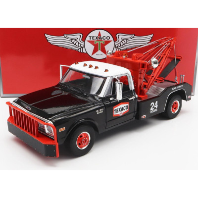 GREENLIGHT CHEVROLET C-30 PICK-UP TEXACO CARRO ATTREZZI - WRECKER ROAD SERVICE 1970 - BLACK WHITE RED 1/18