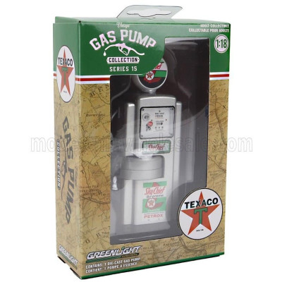 GREENLIGHT ACCESSORIES POMPA BENZINA - WAYNE 100-A GAS PUMP TEXACO GASOLINE 1948 - GREY 1/18