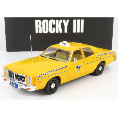 GREENLIGHT DODGE MONACO TAXI CITY CAB CO 1978 - ROCKY III MOVIE - YELLOW 1/18