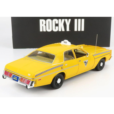 GREENLIGHT DODGE MONACO TAXI CITY CAB CO 1978 - ROCKY III MOVIE - YELLOW 1/18
