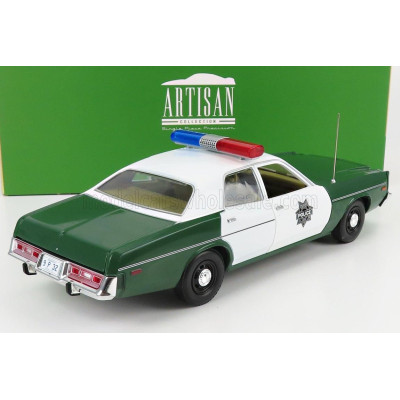 GREENLIGHT PLYMOUTH FURY HAZZARD POLICE 1975 - GREEN WHITE 1/18