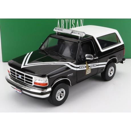 GREENLIGHT FORD USA BRONCO IDAHO STATE POLICE 1996 - BLACK WHITE 1/18