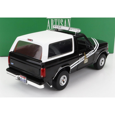 GREENLIGHT FORD USA BRONCO IDAHO STATE POLICE 1996 - BLACK WHITE 1/18