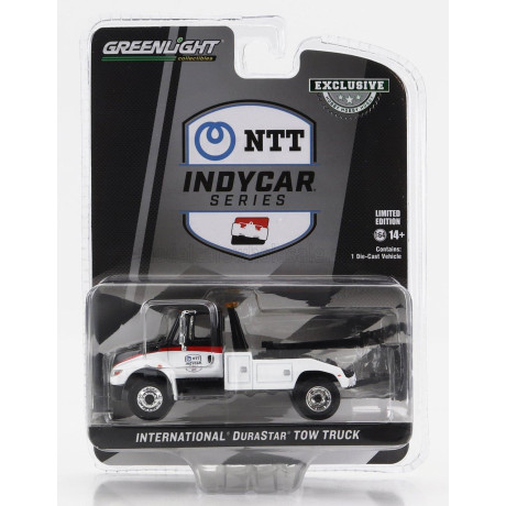 GREENLIGHT INTERNATIONAL DURASTAR 4400 TRUCK CARRO ATTREZZI NTT INDYCAR SERIES - WRECKER ROAD SERVICE 2023 - WHITE BLACK 1/64