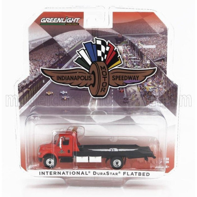 GREENLIGHT INTERNATIONAL DURASTAR 4400 CAR TRANSPORTER INDIANAPOLIS MOTOR SPEEDWAY 2008 - RED BLACK 1/64