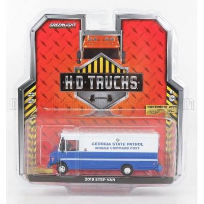 GREENLIGHT TRUCK STEP VAN GEORGIA STATE PATROL MOBILE COMMAND POST POLICE 2019 - BLUE MET WHITE 1/64