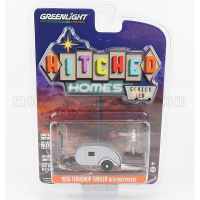 GREENLIGHT TRAILER TEARDROP TRAILER ROULOTTE 1972 - GREY 1/64