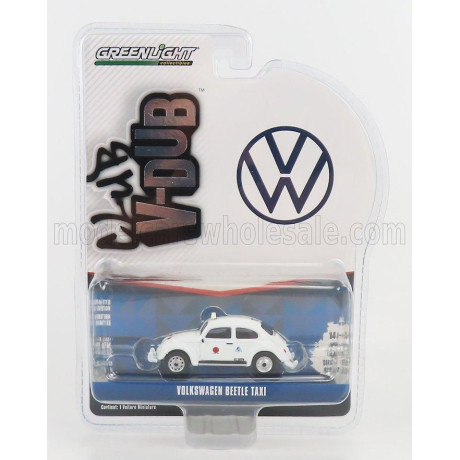 GREENLIGHT VOLKSWAGEN BEETLE MAGGIOLINO TAXI 1951 - WHITE 1/64