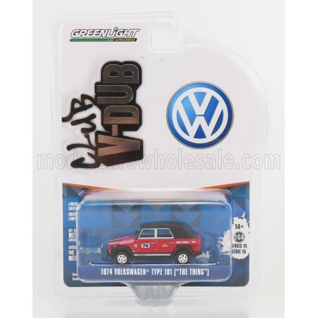 GREENLIGHT VOLKSWAGEN TYPE 181 CABRIOLET CLOSED N 74 1974 - RED BLACK 1/64