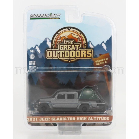 GREENLIGHT JEEP GLADIATOR PICK-UP 2021 - THE GREAT OUTDOORS - GREY MET 1/64