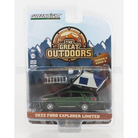 GREENLIGHT FORD USA EXPLORER LIMITED 2022 - THE GREAT OUTDOORS - GREEN 1/64