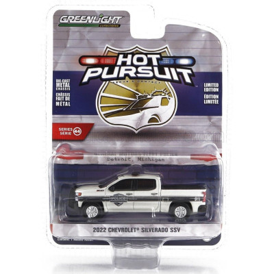 GREENLIGHT CHEVROLET SILVERADO PICK-UP SSV POLICE 2022 - WHITE 1/64