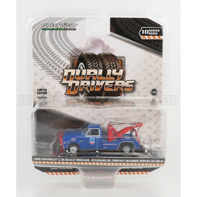 GREENLIGHT CHEVROLET C-30 TRUCK CARRO ATTREZZI - WRECKER ROAD SERVICE STANDARD OIL COMPANY 1969 - BLUE 1/64